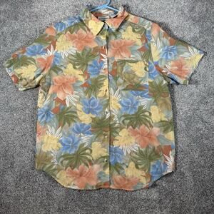 Alfred Dunner Tunic Button Shirt 18 Tropical Island Floral Teacher Office Casual